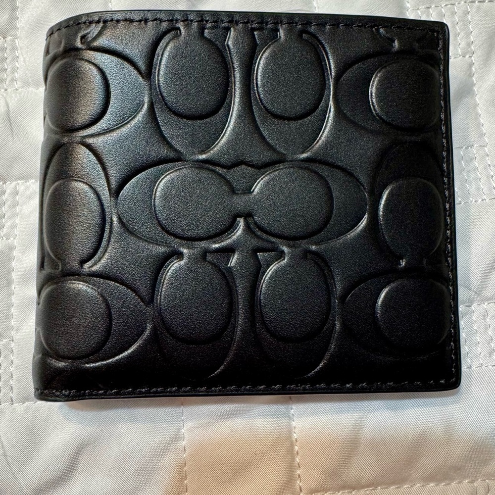 Coach Black Embossed Card Holder